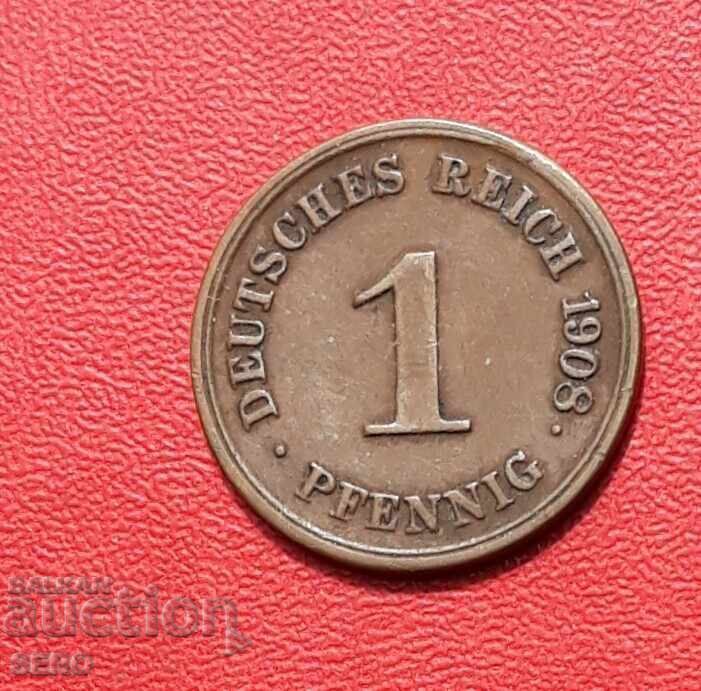 Germania-1 pfennig 1908 G-Karlsruhe