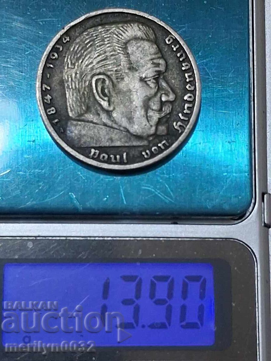 Livrarea Monedă 5 mărci 1935 Germania Reichul al III-lea argint