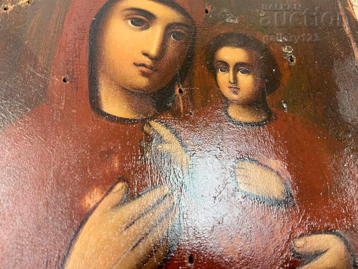 Стара руска рисувана икона обков гравиран позлата с цена € 25.00 | 48.90 лв.