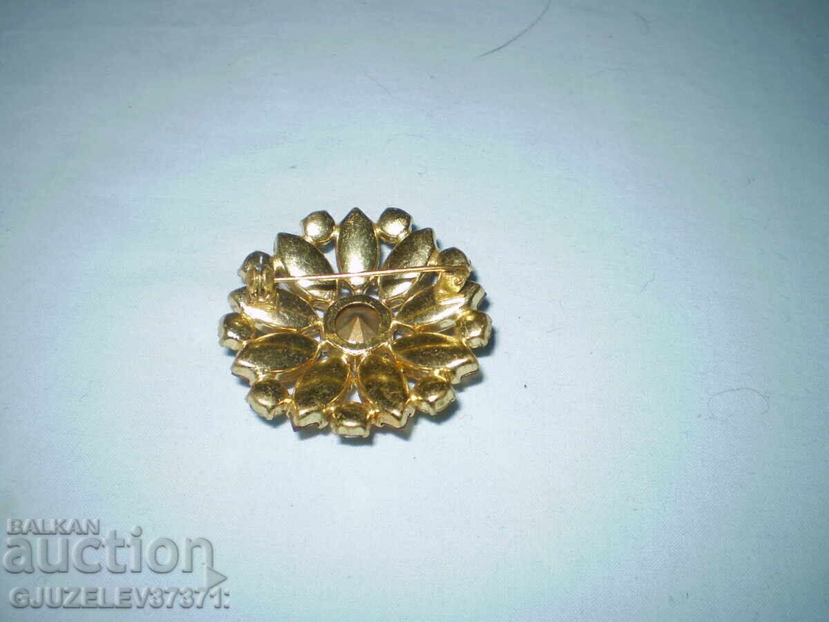 Livrarea Broșă retro metal cristal ceh