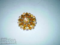 Retro brooch metal Czech crystal