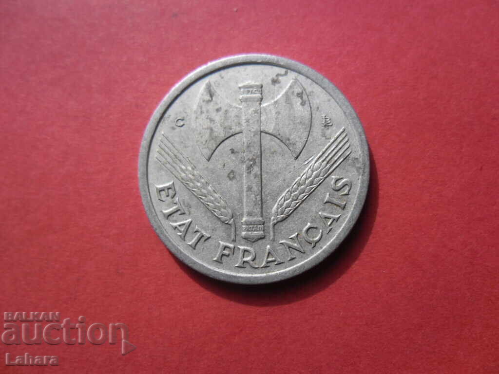 1 franc 1944 Franța cu preț € 0.22 | 0.43 BGN