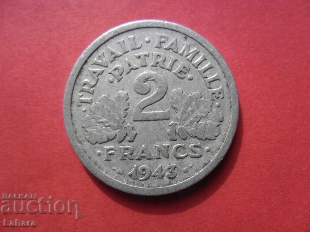 2 франка 1943  г. Франция