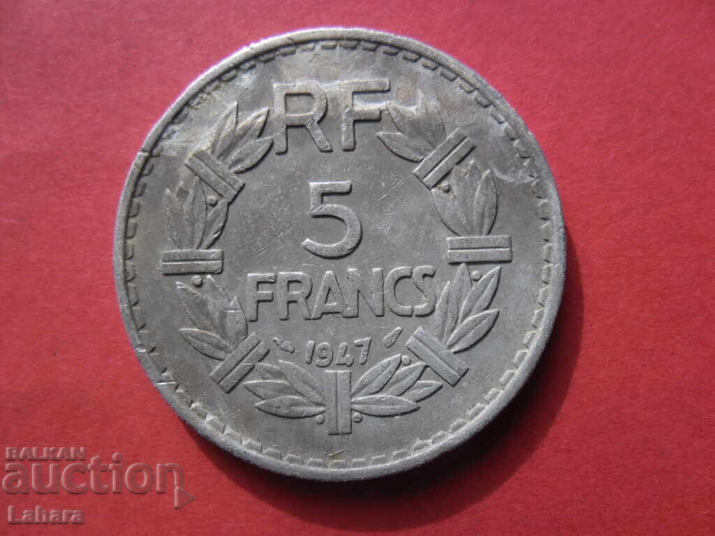 5 φράγκα 1947 g. Γαλλία
