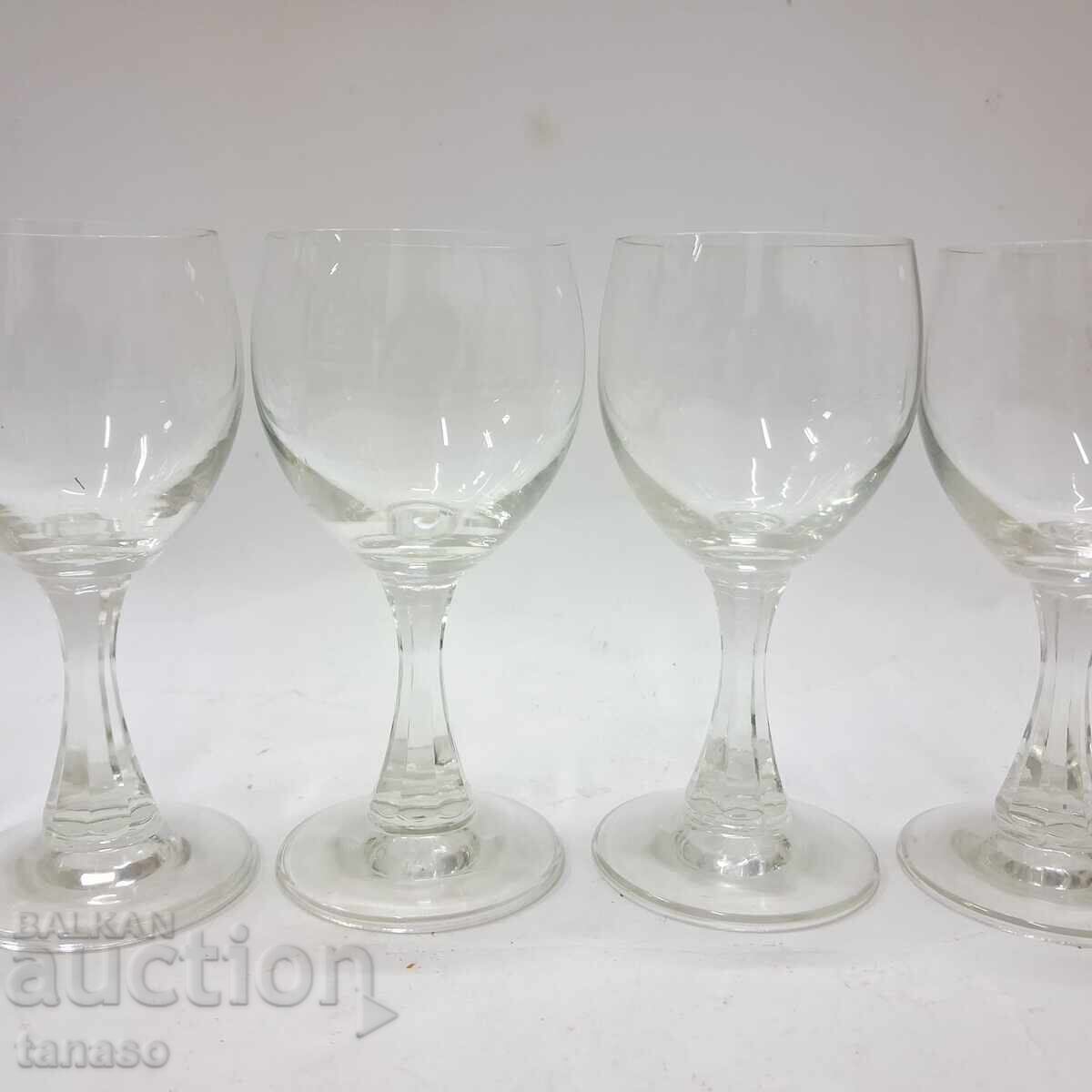 Auction  Set of 6 stemmed glass glasses for rakia, aperitif