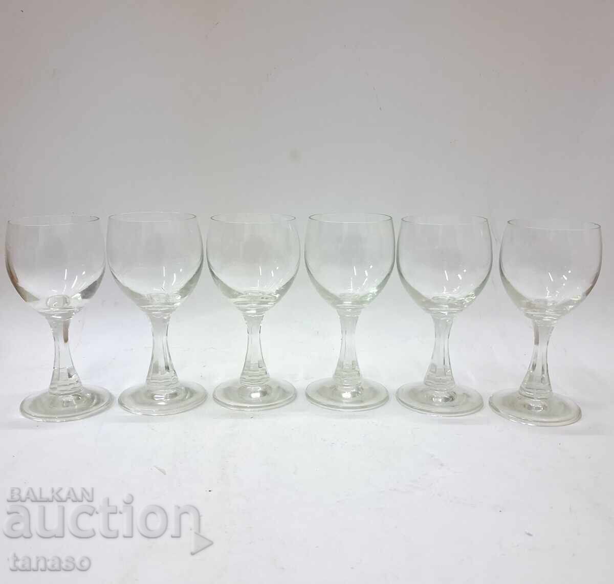 Set of 6 stemmed glass glasses for rakia, aperitif