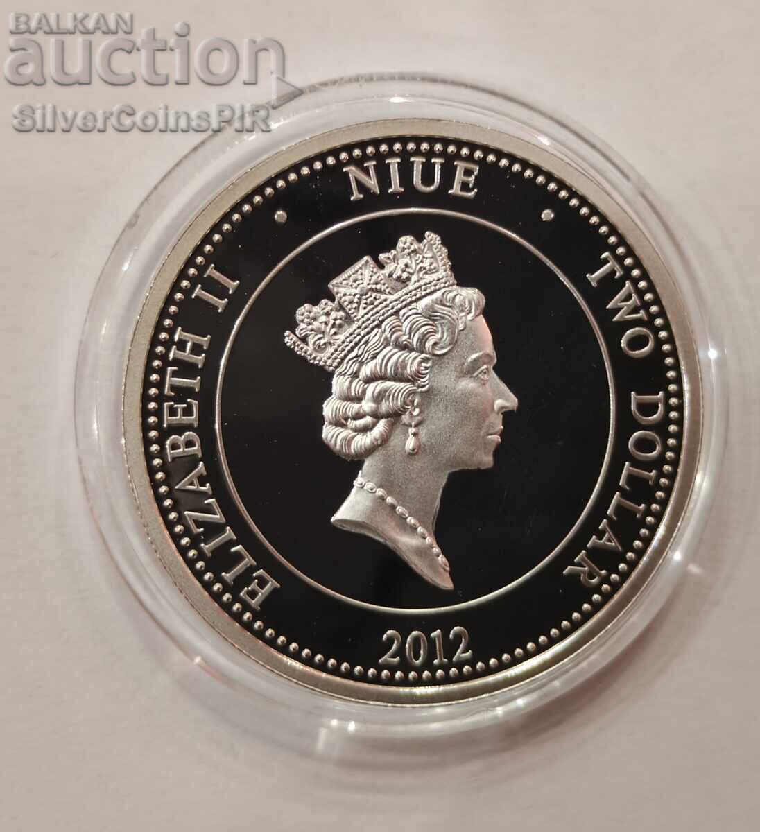 Argint 1/2 oz Anul Dragonului 2012 Insulele Niue - 6