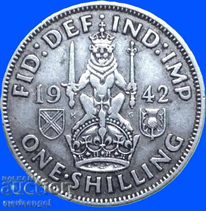 Auction  1 shilling 1942 Great Britain George V SILVER