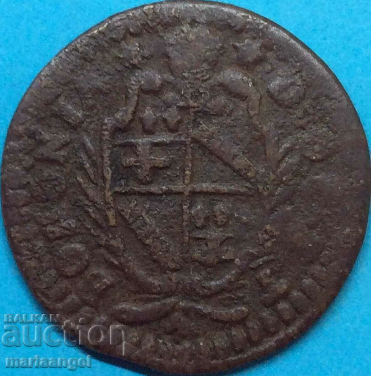 Mezzo Bologno 1714 Vatican Clement XI (1700-1721) 28 χιλιοστά Λιοντάρι - 6