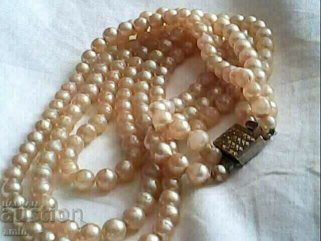 very old 3 rows natural pearl necklace with price € 15.00 | 29.34 BGN