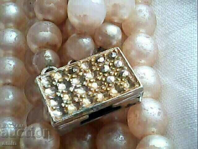 very old 3 rows natural pearl necklace - 5