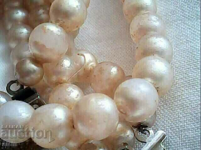 very old 3 rows natural pearl necklace - 6