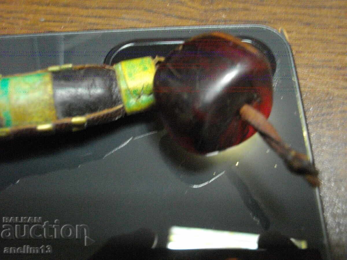 CIUCURE VECHI DE PIELE, MĂRGELE, CHIHIMBAR, BACELIT, DAMARE - 6