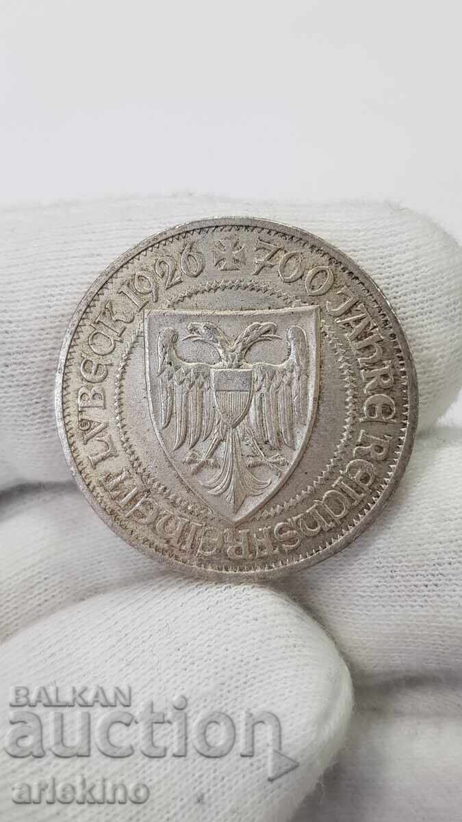 Σπάνιο ασημένιο νόμισμα 3 μάρκα 1926 Α Γερμανία