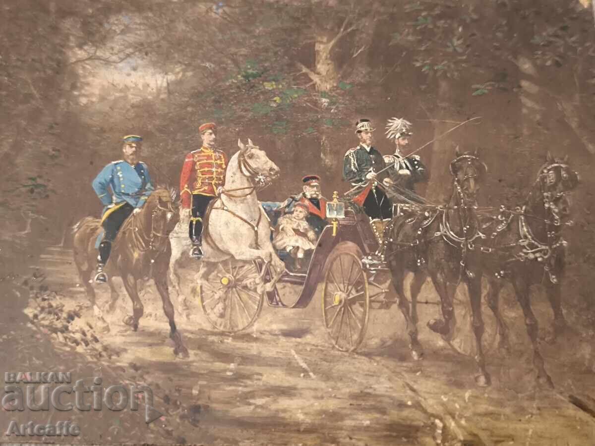 Auction  Painting of Emperor Wilhelm I with Crown Prince Friedrich