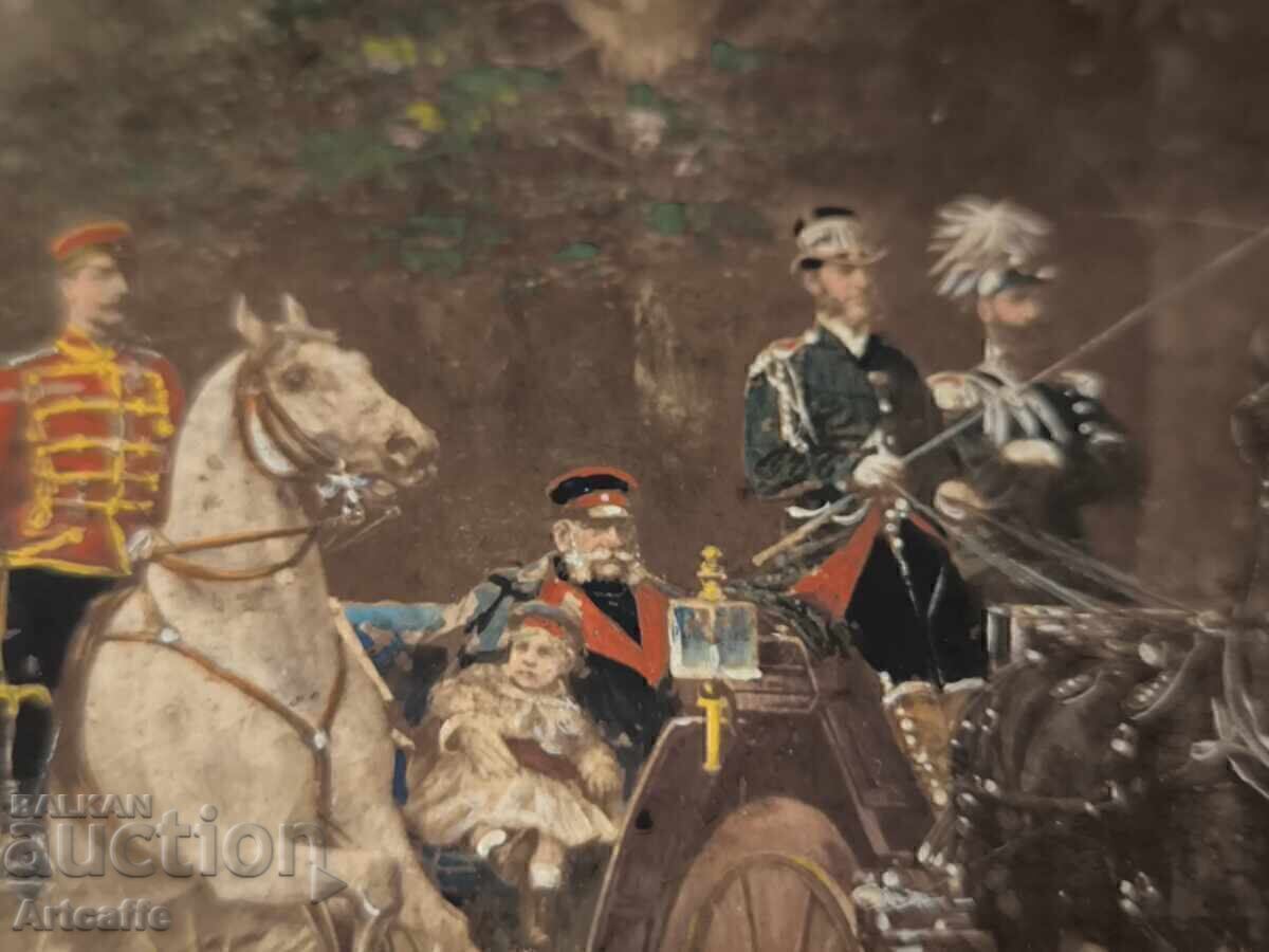 Painting of Emperor Wilhelm I with Crown Prince Friedrich - 5