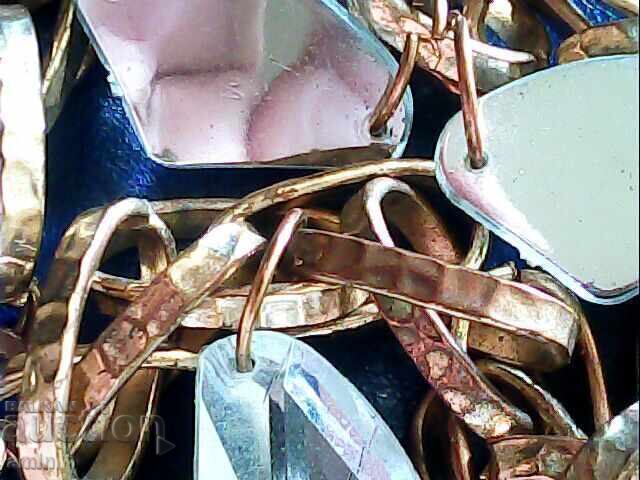 Όμορφο, παλιό, επιχρυσωμένο κολιέ με μεγάλα κρύσταλλα - 7