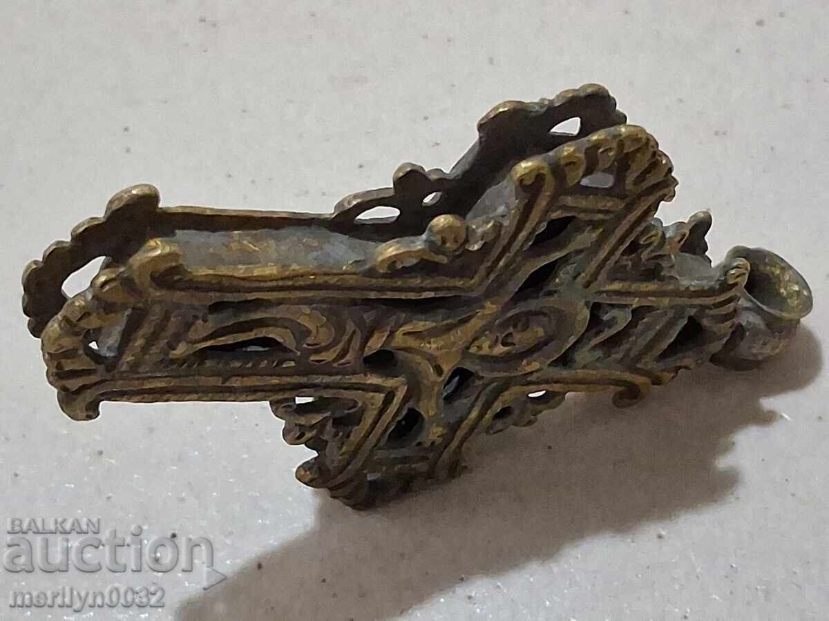 Cruce renascentistă pentru gât, bijuterie sculptată - 5