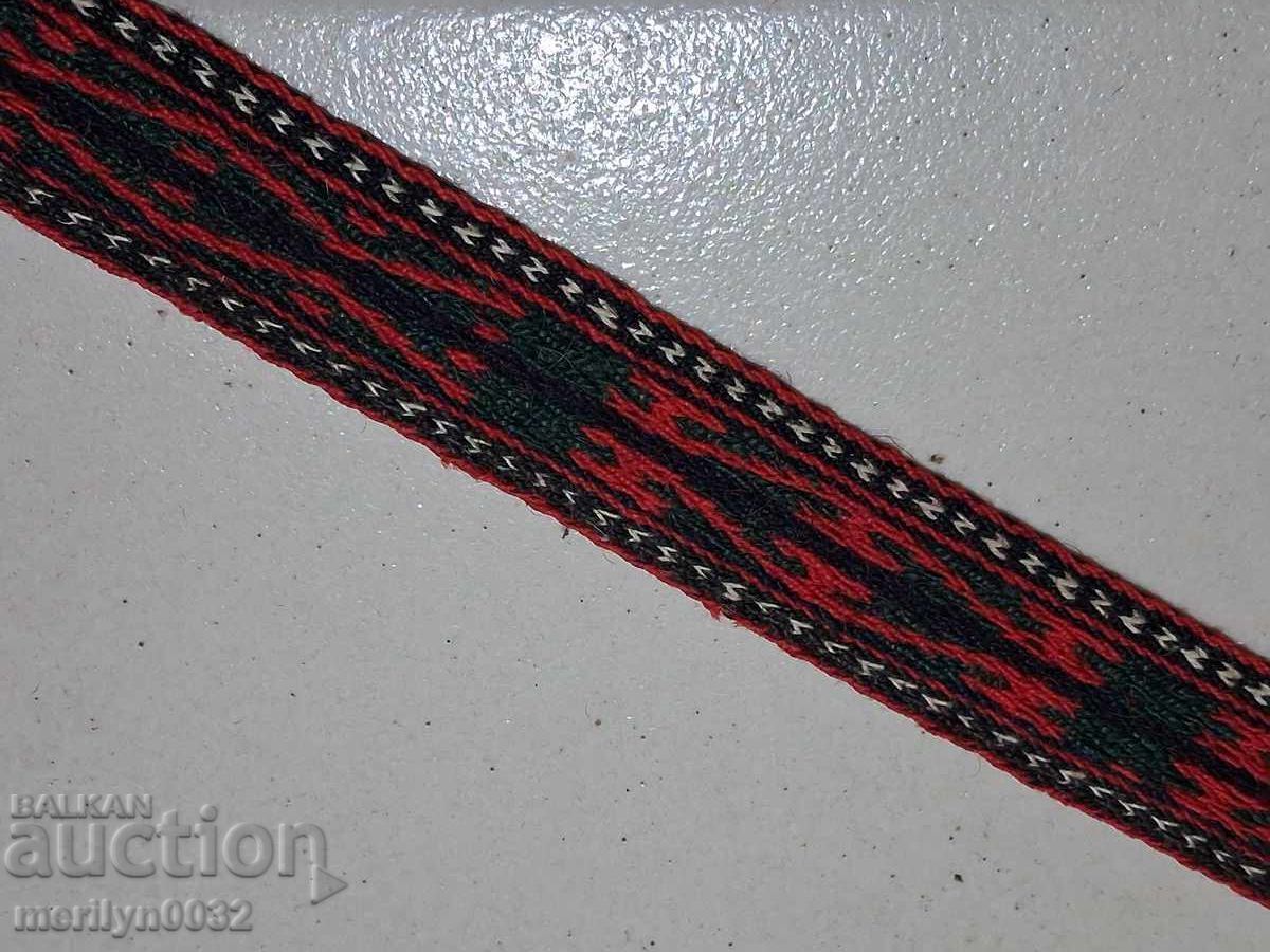 Δημοπρασία Παλιό χειροποίητο πλεχτό ζωνάκι 3.08 μέτρα ζώνη παραδοσιακή φορεσιά