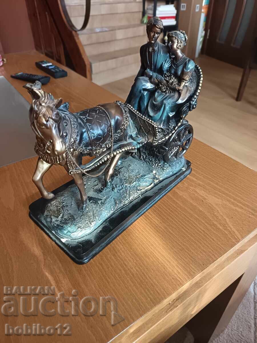 Statuetă cal cu trăsură - 6
