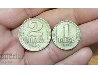 1938 Yugoslavia Lot of 1 and 2 Dinars