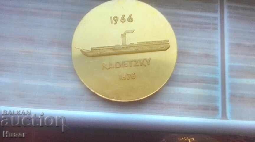 Plachetă Bulgaria 90 ani de la moartea lui Hristo Botev, navă 1966 - 7