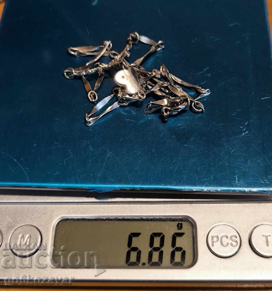 Εκλεπτυσμένο ασημένιο κολιέ με λαμπερά κρύσταλλα 0,925 - 6 Εκλεπτυσμένο ασημένιο κολιέ με λαμπερά κρύσταλλα 0,925 - 6