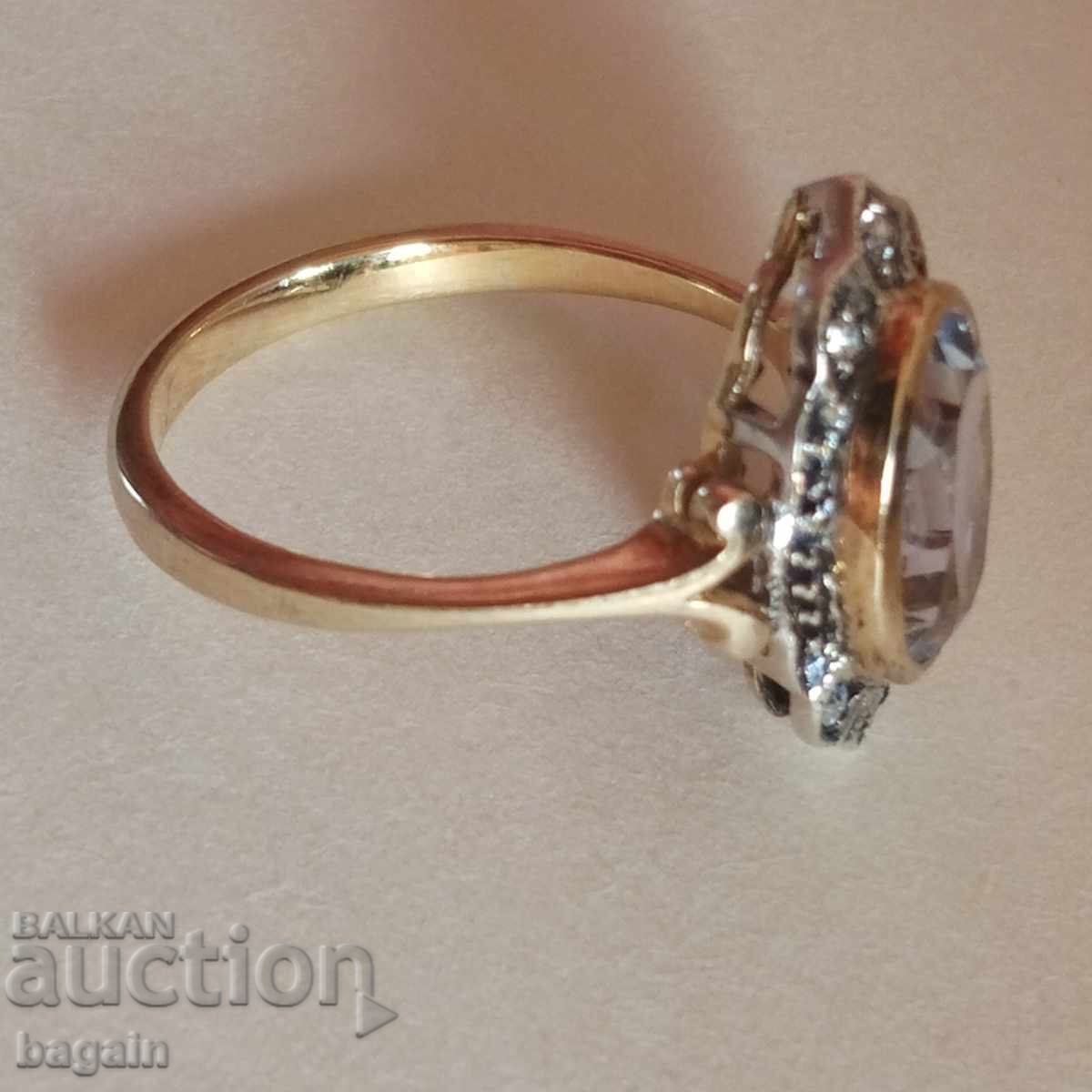 Inel de argint cu acvamarin, placat cu aur cu preț € 50.00 | 97.79 BGN