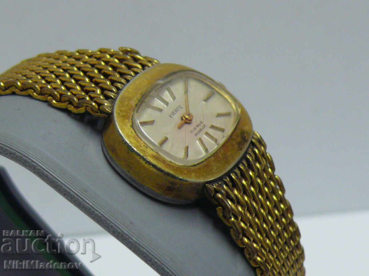 Licitație EVERITE Ceas de mână mecanic de damă placat cu aur