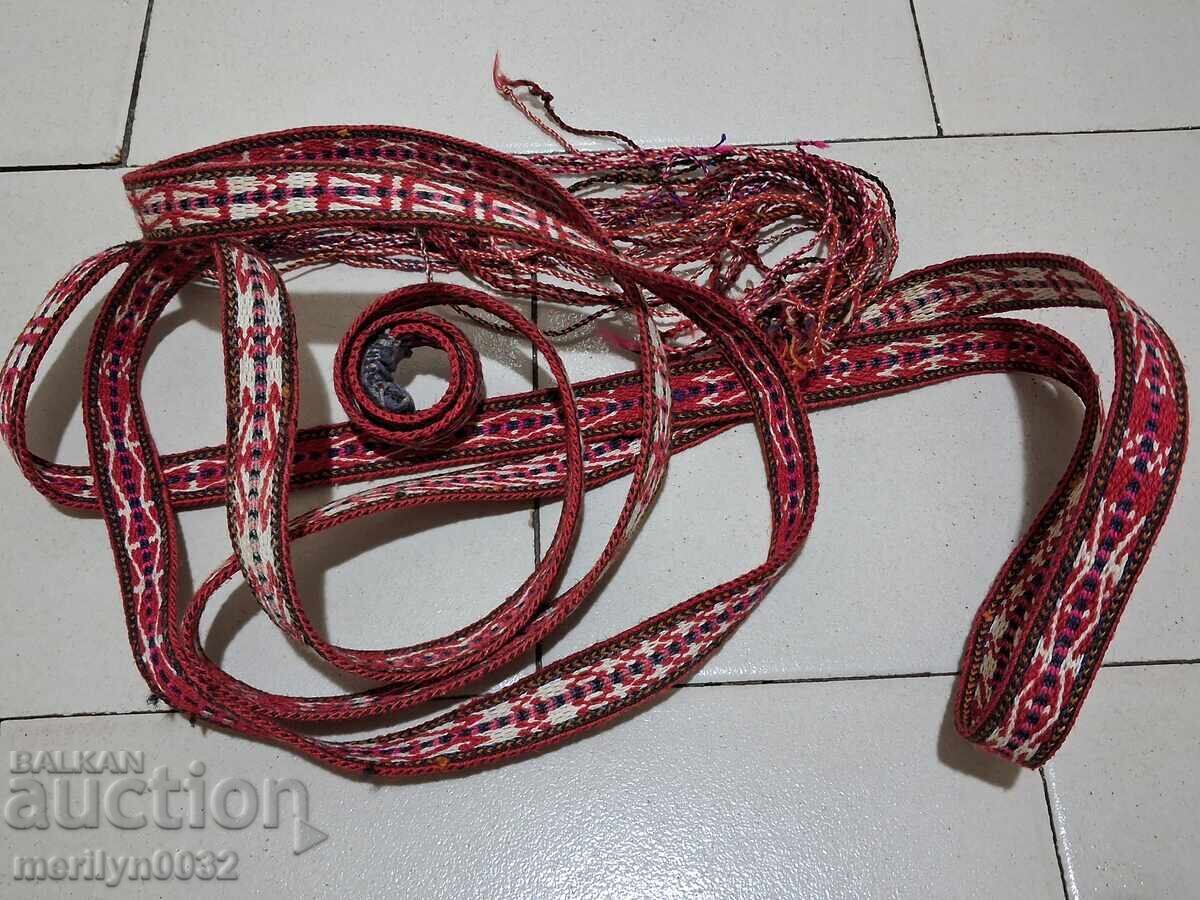 Старо ръчноплетено коланче 3.00 метра пояс колан носия - 5