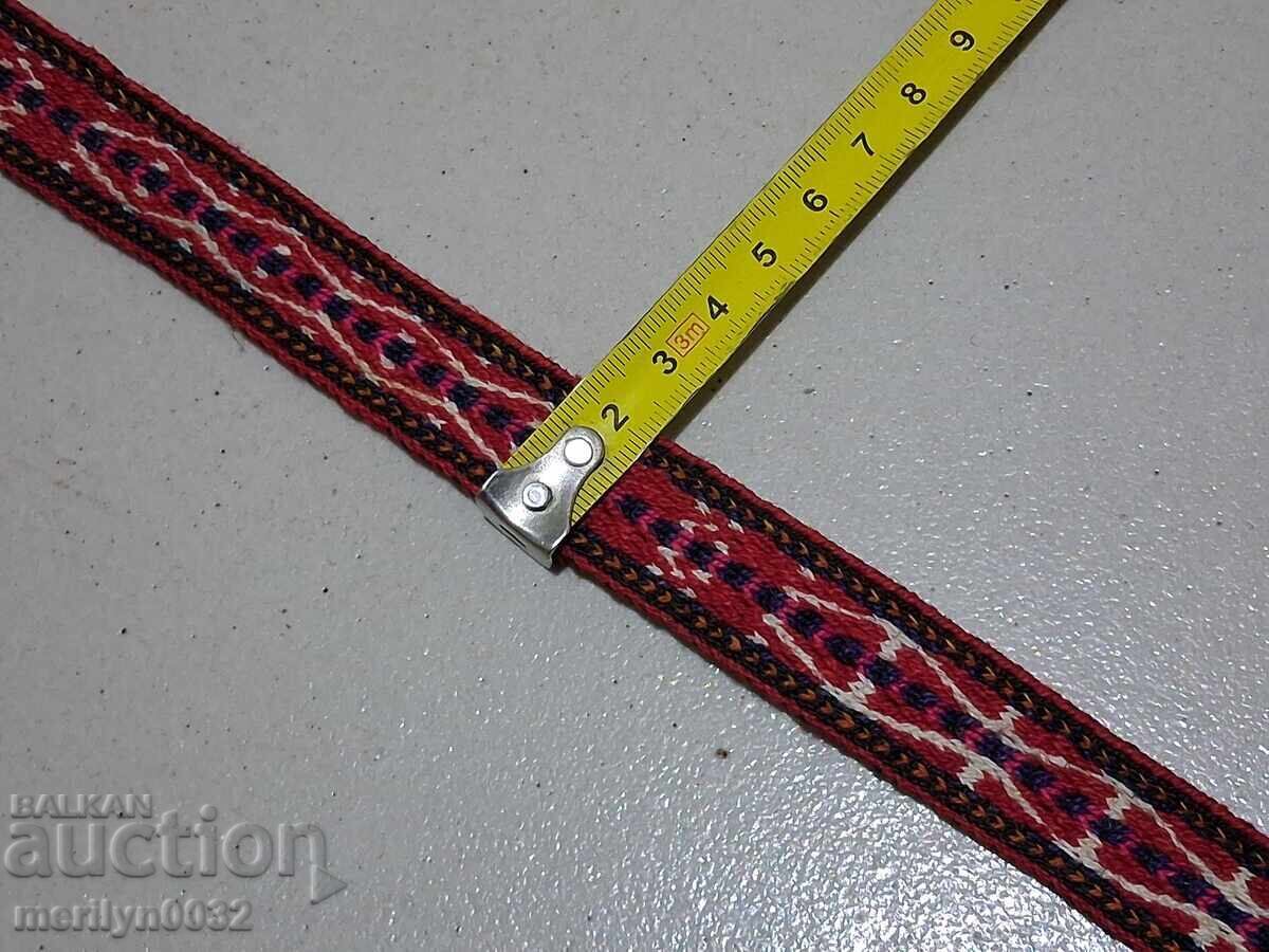 Старо ръчноплетено коланче 3.00 метра пояс колан носия - 6