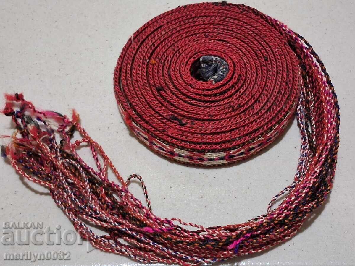 Старо ръчноплетено коланче 3.00 метра пояс колан носия - 7