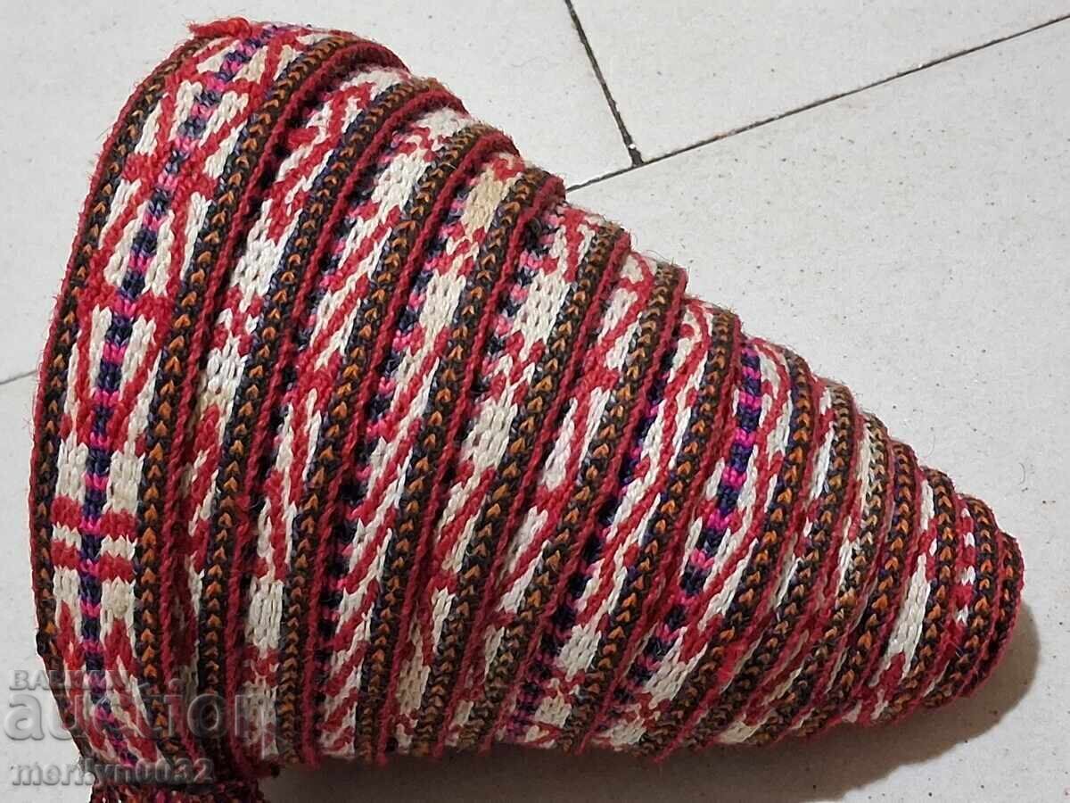 Старо ръчноплетено коланче 3.00 метра пояс колан носия