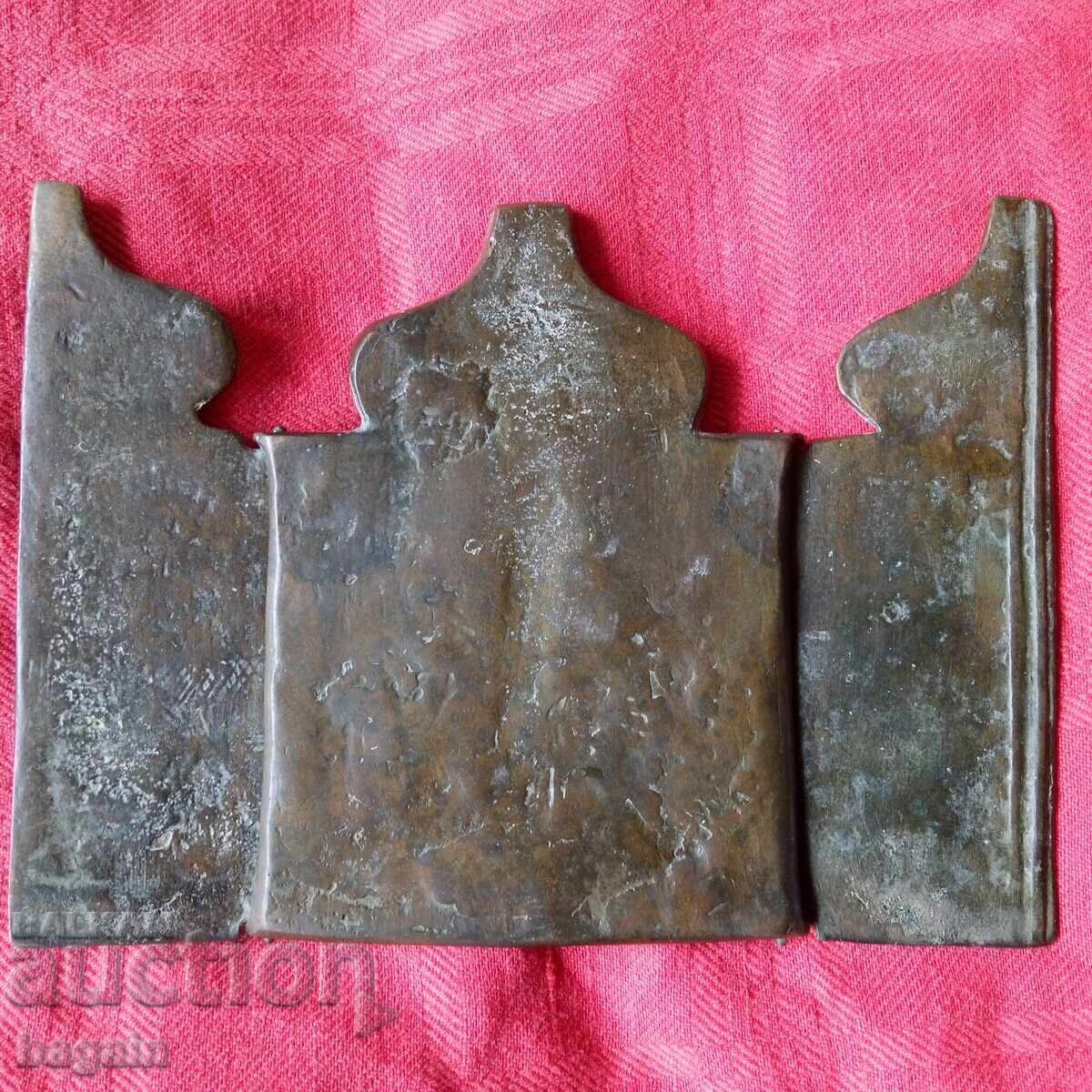 Ρωσικό χάλκινο τρίπτυχο. Άγιος Νικόλαος με τιμή € 100.00 | 195.58 BGN