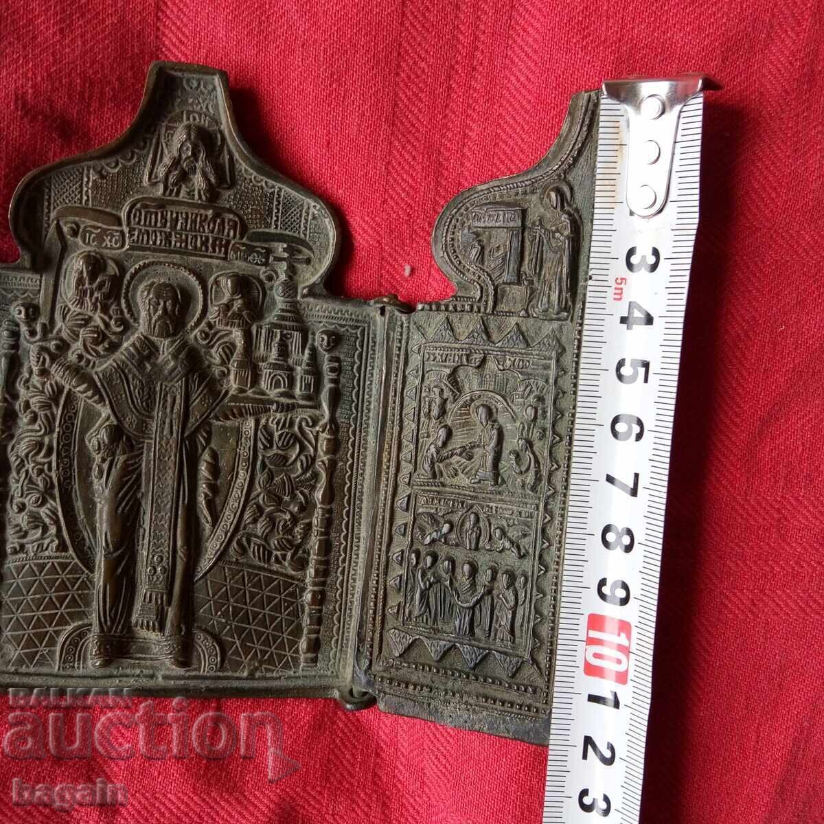 Ρωσικό χάλκινο τρίπτυχο. Άγιος Νικόλαος - 5