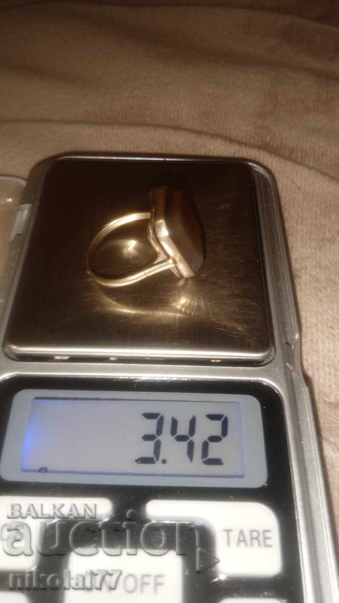 Licitație Inel argint sovietic proba 875 marcat frumos