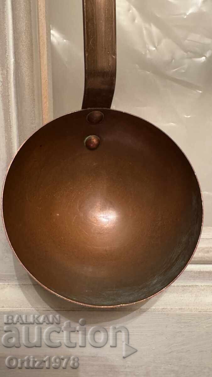 Lingură mare masivă de aramă franțuzească – forjată - 5