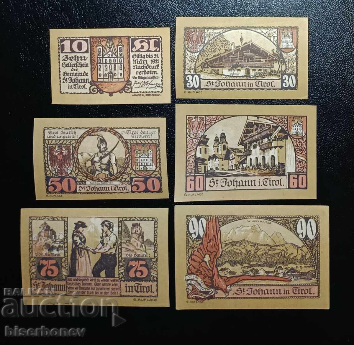 Аукцион Austria , Австрия, лот от Тирол, 1920-1921 г, UNC