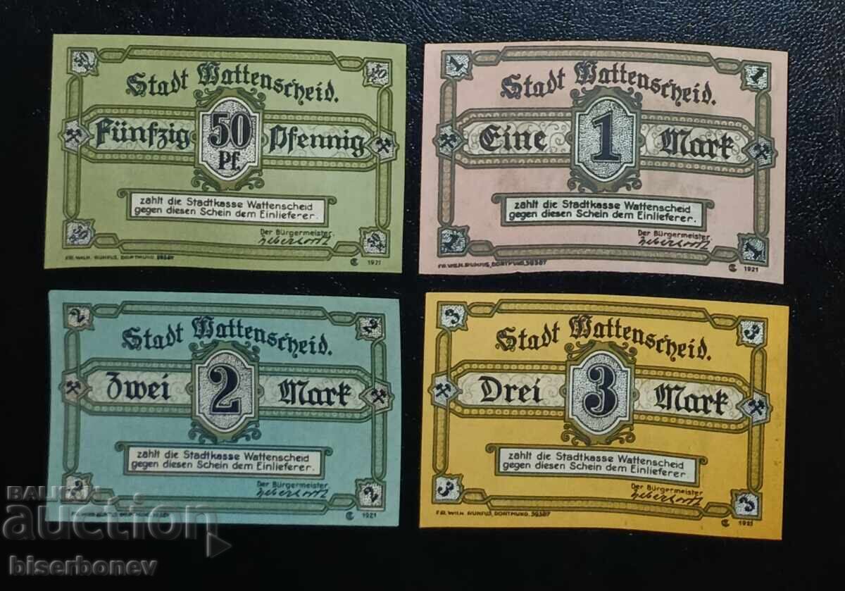 Germany, Германия, 3 марки Ватеншайд, 1920-1921 г, UNC