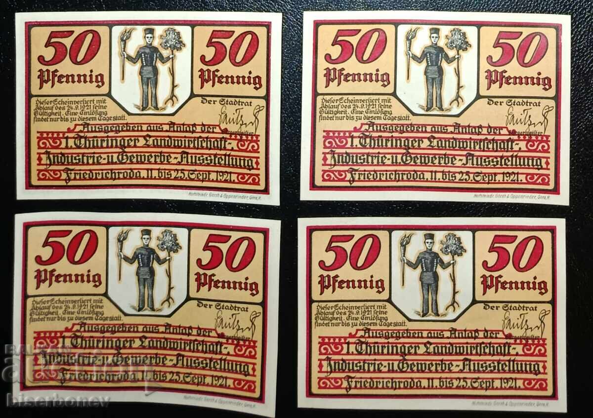 Germania, Germania, 4 x 50 pfennig, 1920-1921, UNC