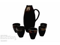 Ceramic set - pitcher and 5 cups