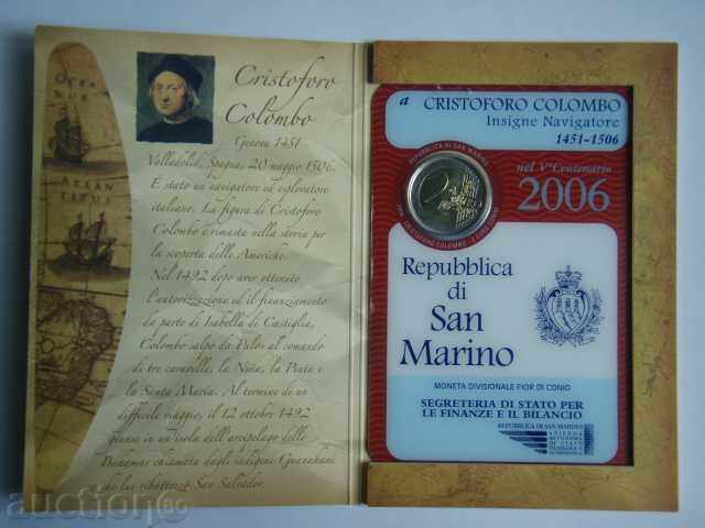 Παράδοση 2 Ευρώ 2006 San Marino "Columb" /San Marino/ - Unc (2 ευρώ) Παράδοση 2 Ευρώ 2006 San Marino "Columb" /San Marino/ - Unc (2 ευρώ)