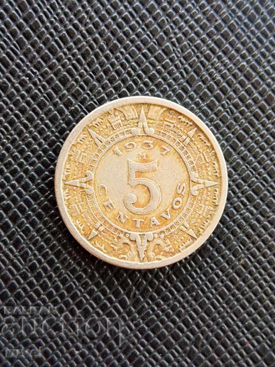 Mexic 5 centavos, 1937