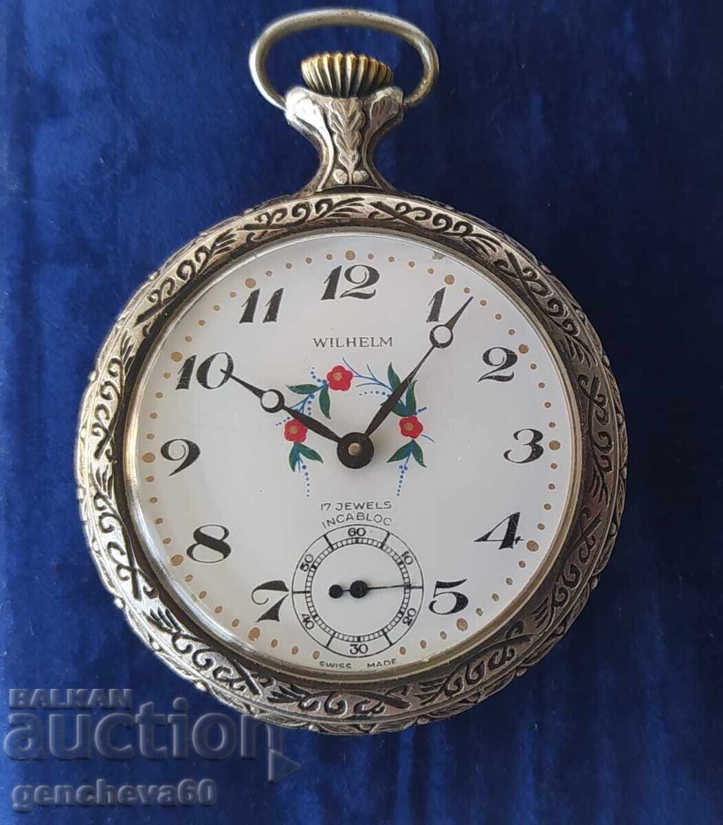 Licitație Ceas de buzunar elvețian WILHELM - 17 JEWELS Licitație Ceas de buzunar elvețian WILHELM - 17 JEWELS