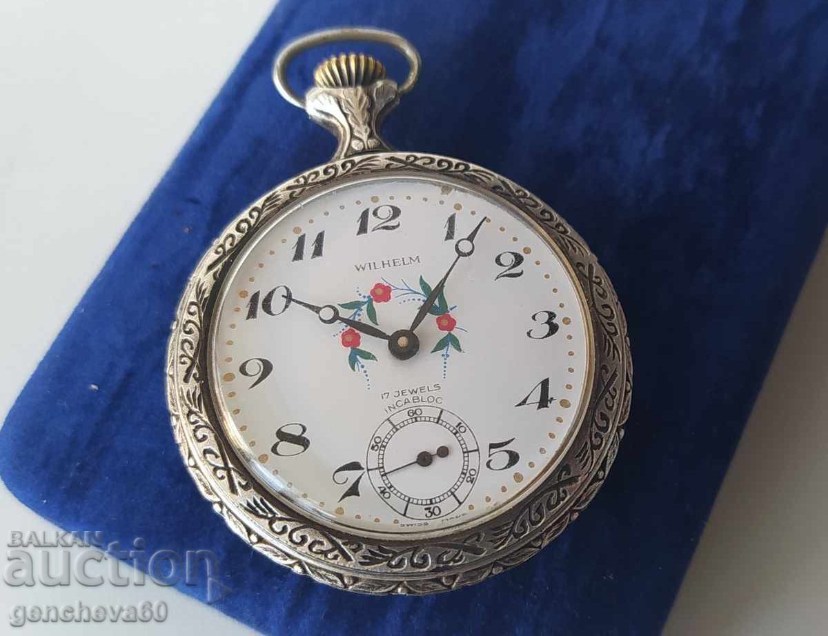 Ceas de buzunar elvețian WILHELM - 17 JEWELS - 7