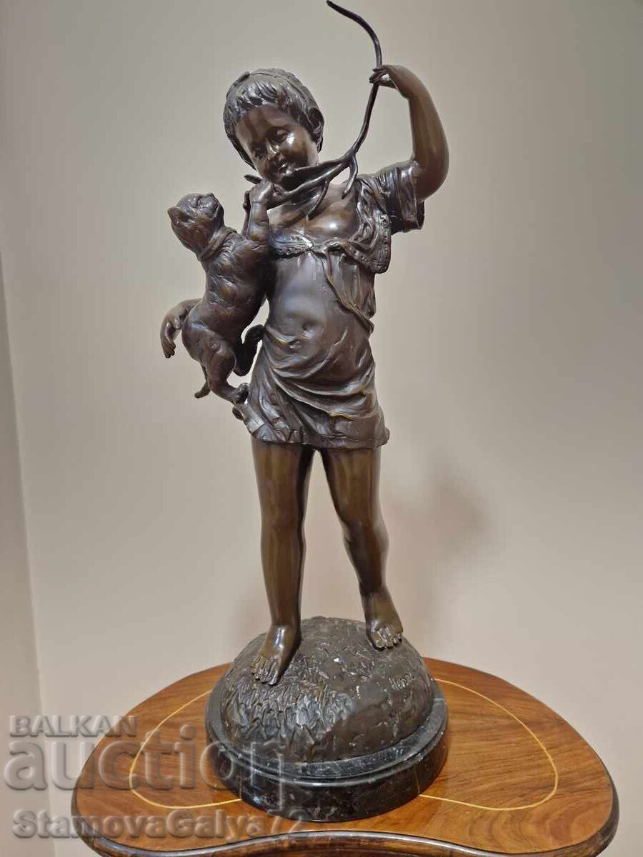 Figurină sculptată din bronz antic, franceză, unică cu preț € 1180.00 | 2307.89 BGN