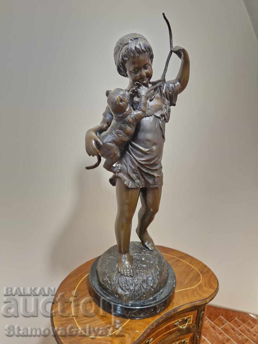 Livrarea Figurină sculptată din bronz antic, franceză, unică