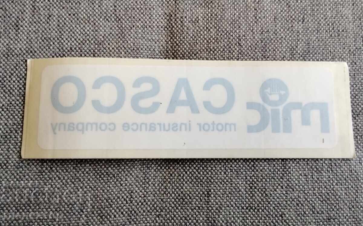 1993 autocolant auto asigurare CASCO compania de asigurări MIC