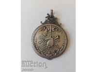 Αναγεννησιακό ασημένιο χειροποίητο κόσμημα - μενταγιόν - τεπελίκι