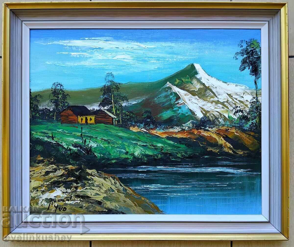Oil painting painted with oil paints on canvas